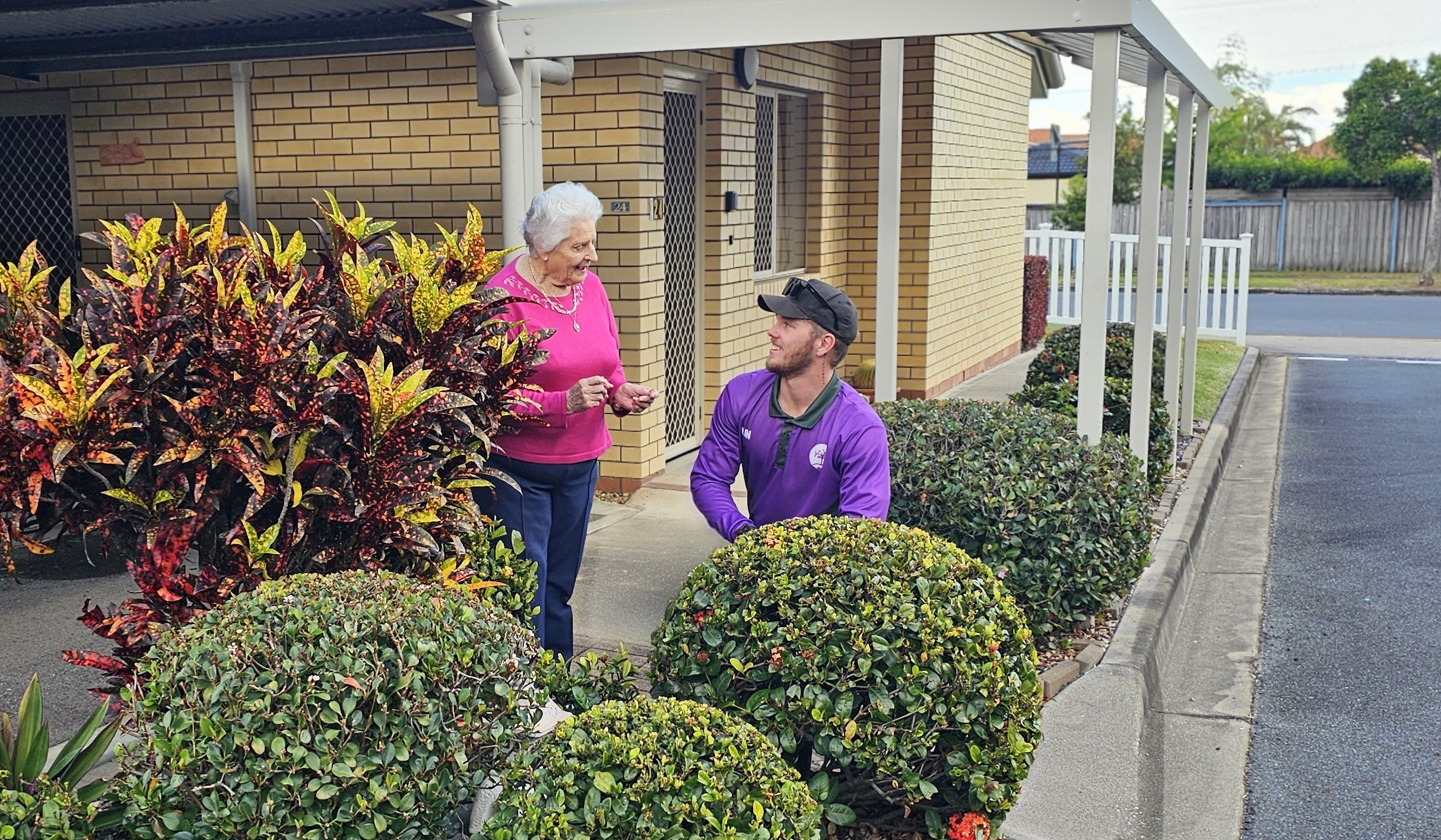 Excel Grounds Maintenance team working in a retirement community